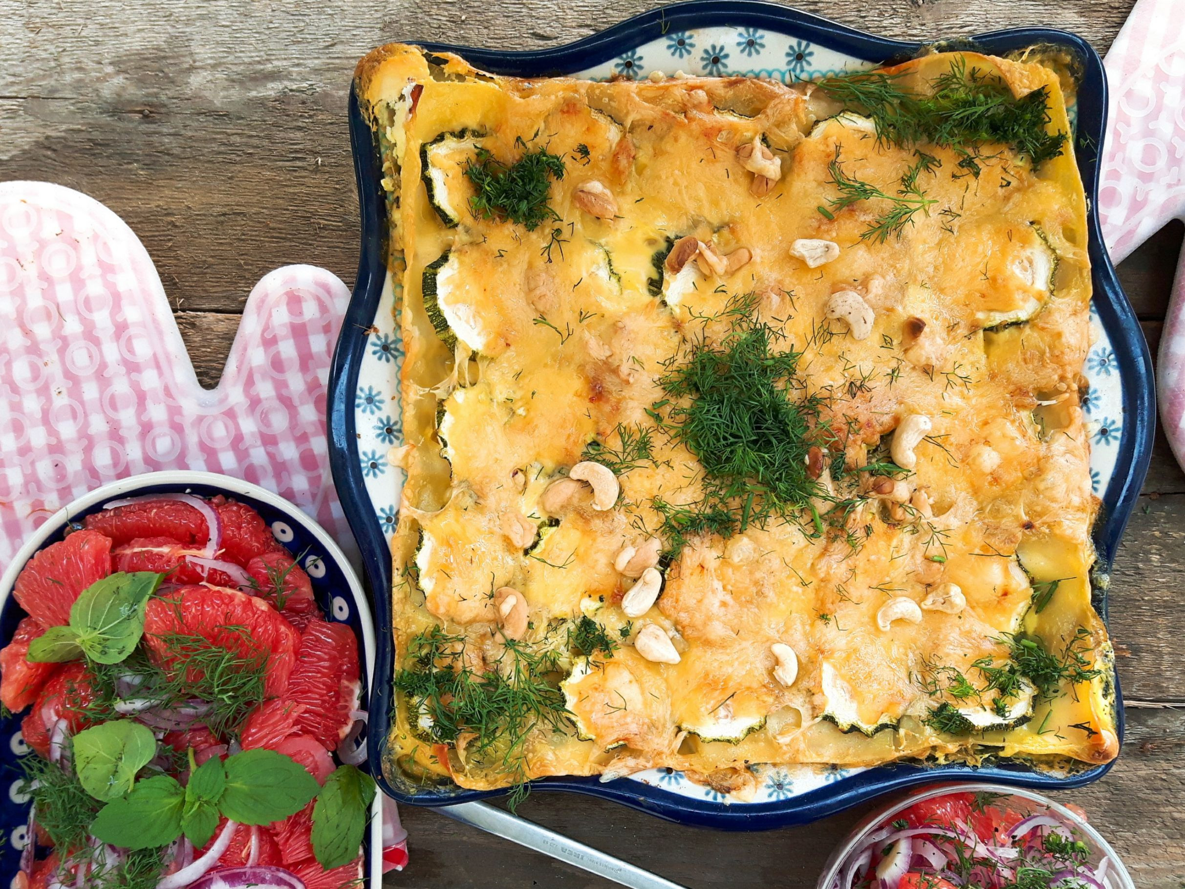 Przepis na lasagne warzywną ze szpinakiem, łososiem